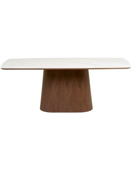 træ eg egetræ spisebord travertin sten moderne design marmor