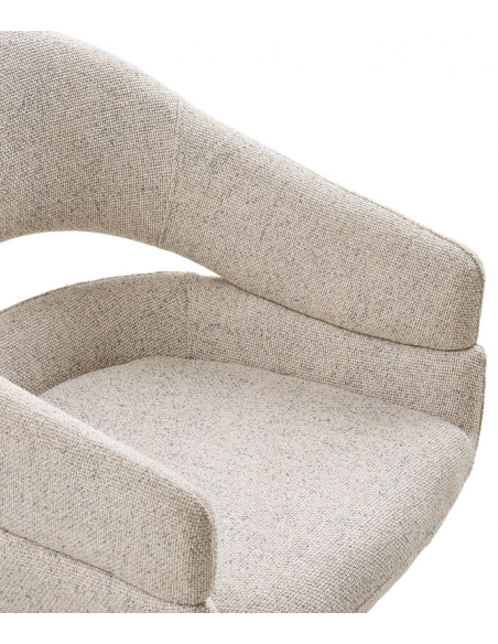 spisebordsstol armlæn drejefod drej moderne design stof beige