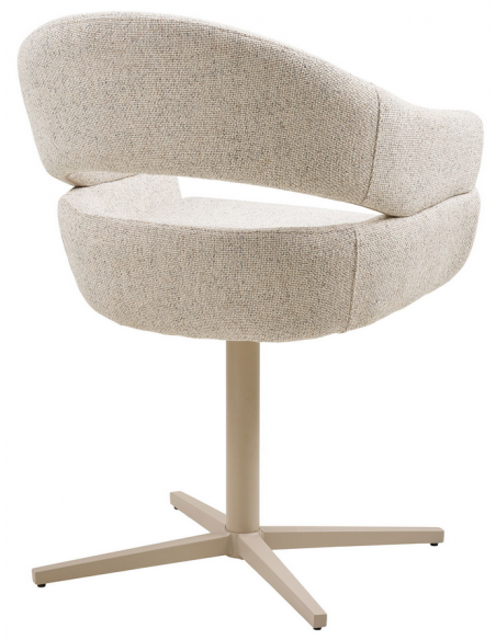 spisebordsstol armlæn drejefod drej moderne design stof beige