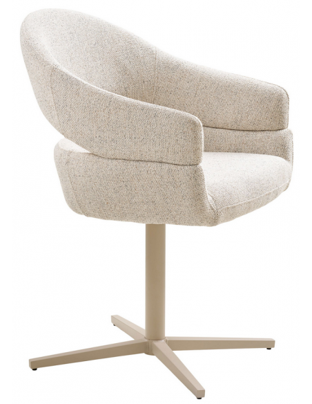 spisebordsstol armlæn drejefod drej moderne design stof beige