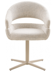 spisebordsstol armlæn drejefod drej moderne design stof beige 2