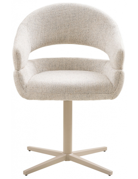 spisebordsstol armlæn drejefod drej moderne design stof beige
