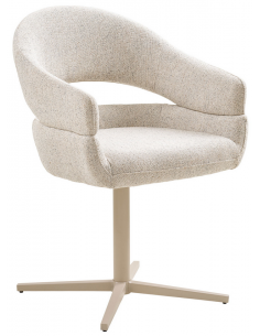 spisebordsstol armlæn drejefod drej moderne design stof beige