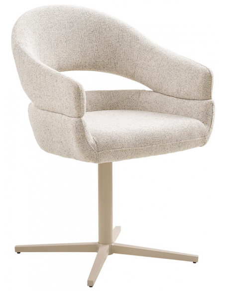spisebordsstol armlæn drejefod drej moderne design stof beige