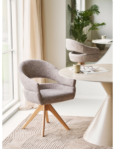 spisebordsstol armlæn drejefod drej moderne design stof træ eg egetræ
