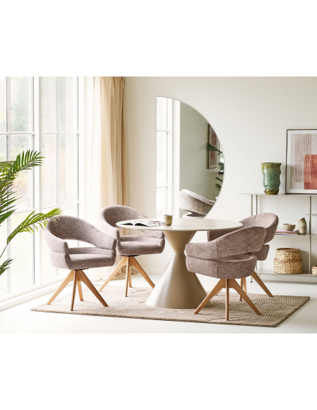 spisebordsstol armlæn drejefod drej moderne design stof træ eg egetræ