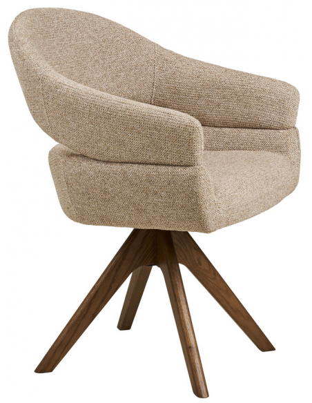 spisebordsstol armlæn drejefod drej moderne design stof træ eg egetræ