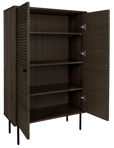 vitrineskab brun eg træ moderne design vitrine skab