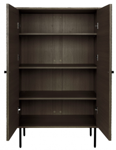 vitrineskab brun eg træ moderne design vitrine skab 2