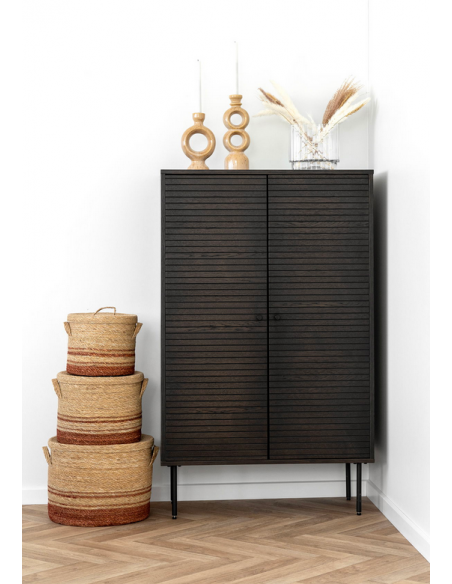 vitrineskab brun eg træ moderne design vitrine skab