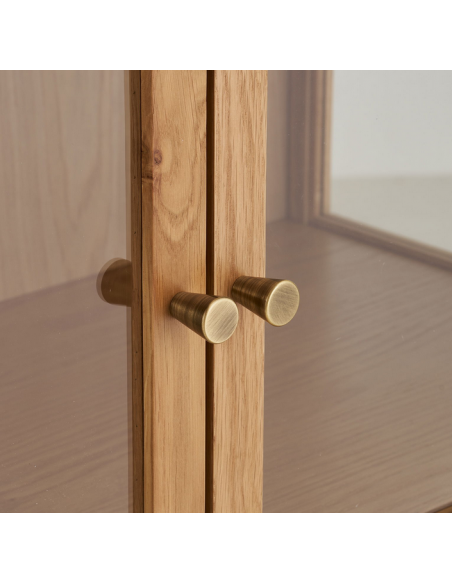 vitrineskab egetræ eg træ moderne design vitrine skab