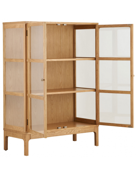 vitrineskab egetræ eg træ moderne design vitrine skab