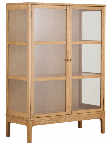 vitrineskab egetræ eg træ moderne design vitrine skab
