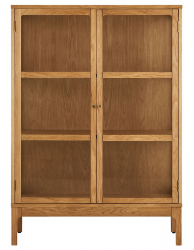 vitrineskab egetræ eg træ moderne design vitrine skab