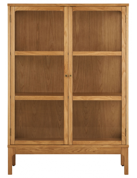 vitrineskab egetræ eg træ moderne design vitrine skab