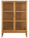 Vitrineskab i egetræsfinér og glas H126 x B90 x D40 cm - Eg