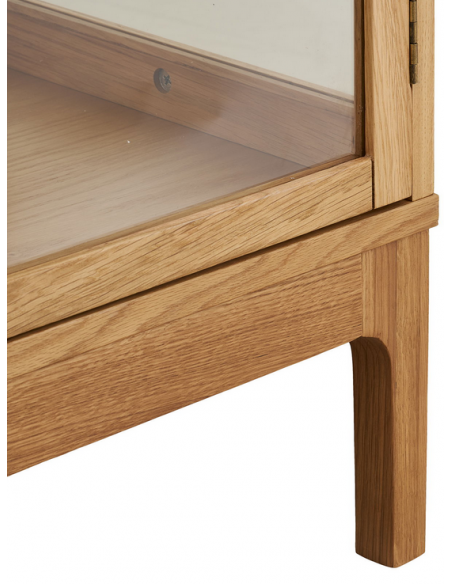 vitrineskab egetræ eg træ moderne design vitrine skab