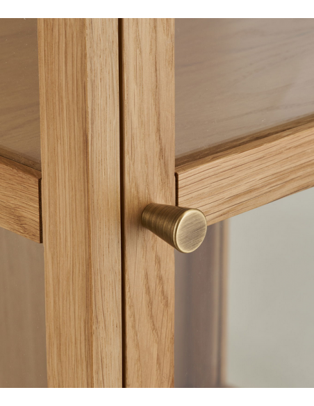 vitrineskab egetræ eg træ moderne design vitrine skab