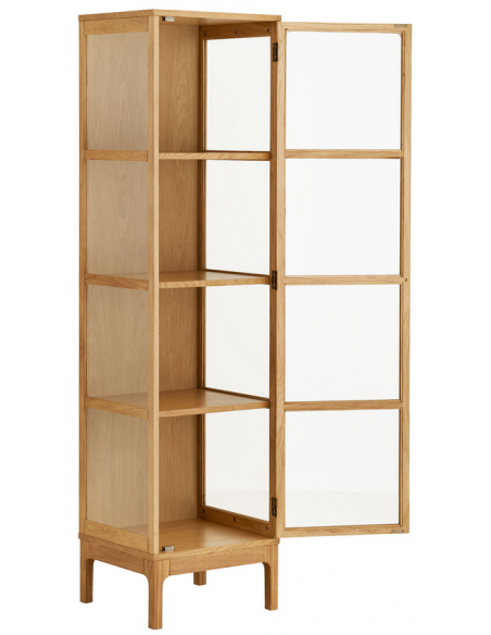 vitrineskab egetræ eg træ moderne design vitrine skab