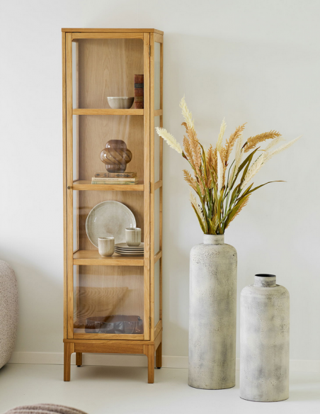 vitrineskab egetræ eg træ moderne design vitrine skab