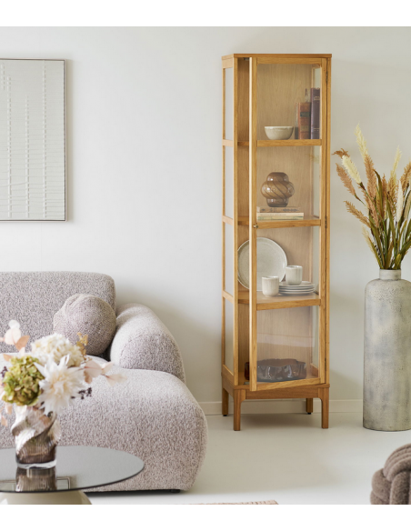 vitrineskab egetræ eg træ moderne design vitrine skab