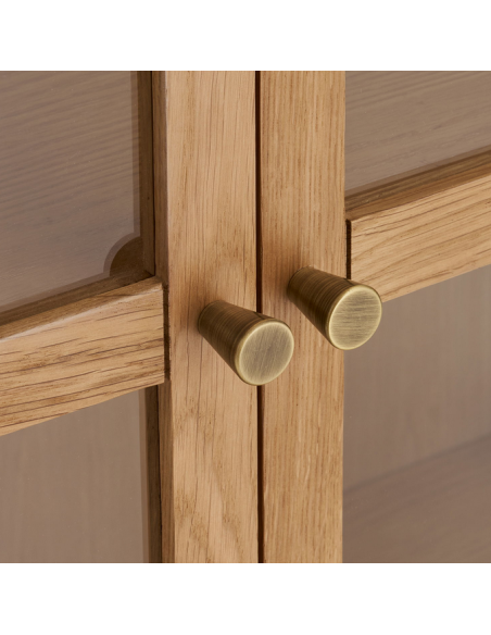 vitrineskab egetræ eg træ moderne design vitrine skab