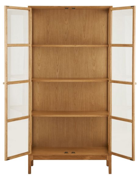 vitrineskab egetræ eg træ moderne design vitrine skab