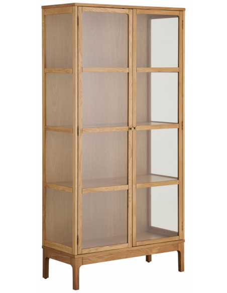 vitrineskab egetræ eg træ moderne design vitrine skab