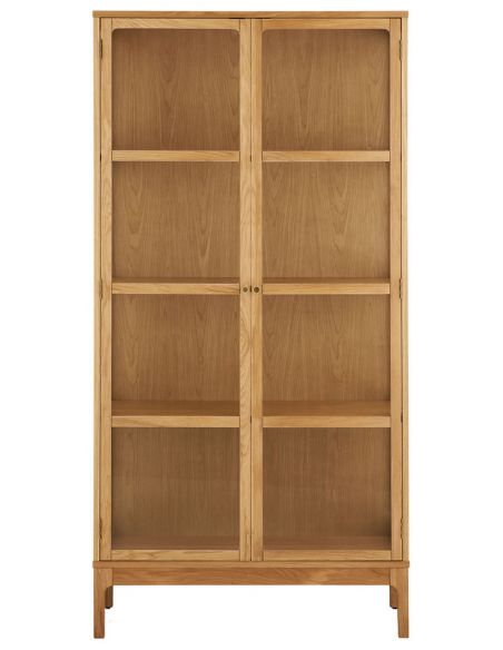 vitrineskab egetræ eg træ moderne design vitrine skab