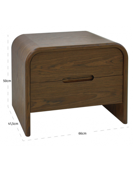 sengebord natbord egetræ eg brun moderne design skuffer