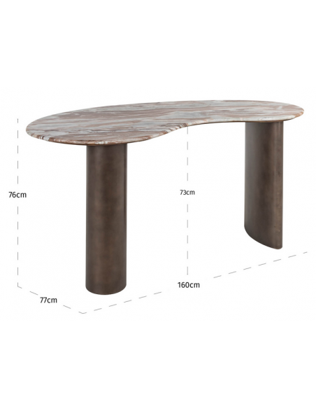 skrivebord moderne design træ marmor organisk