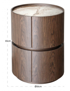 sengebord natbord egetræ eg brun moderne design skuffer 2