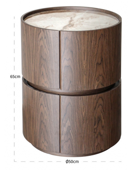 sengebord natbord egetræ eg brun moderne design skuffer