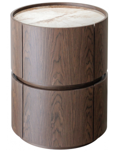 sengebord natbord egetræ eg brun moderne design skuffer