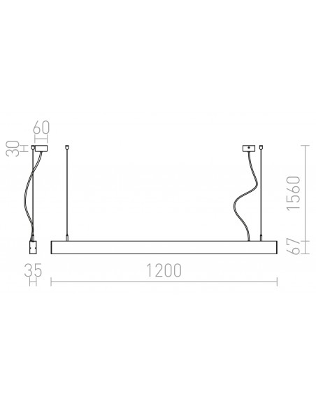 Langbordspendel langbordspendler Loftlampe led design sort