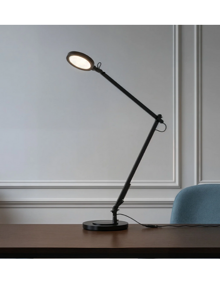 skrivebordslampe bordplade klemme sort led skrivebord børneværelse dæmpbar dæmper