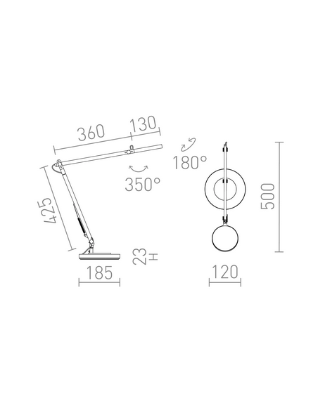 skrivebordslampe bordplade klemme hvid led skrivebord børneværelse dæmpbar dæmper
