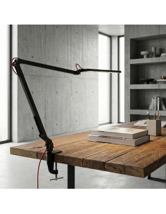 skrivebordslampe bordplade klemme sort led skrivebord børneværelse dæmpbar dæmper 2