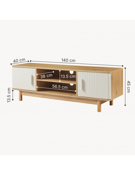 tvbord med opbevaring træ eg opbevaring stuemøbler