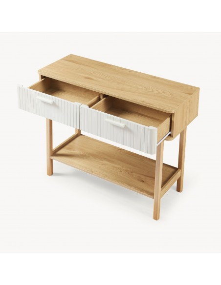 konsolbord med skuffer træ eg opbevaring entre entremøbler garderobe konsol bord