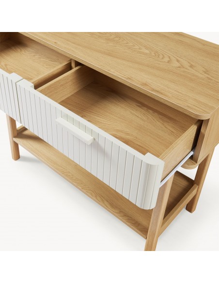 konsolbord med skuffer træ eg opbevaring entre entremøbler garderobe konsol bord