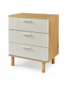 Kommode i fyrretræ og MDF H70 x B60 x D40 cm - Eg/Sand