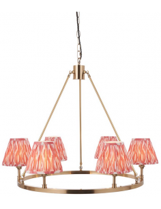 lysekrone skærme stuelampe spisebord messing