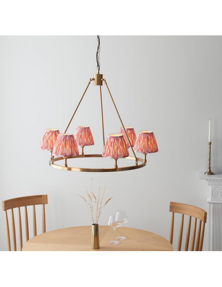 lysekrone skærme stuelampe spisebord messing