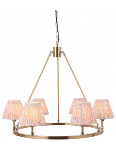 lysekrone skærme stuelampe spisebord messing