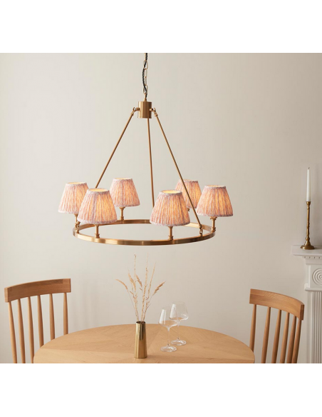 lysekrone skærme stuelampe spisebord messing