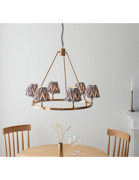 lysekrone skærme stuelampe spisebord messing