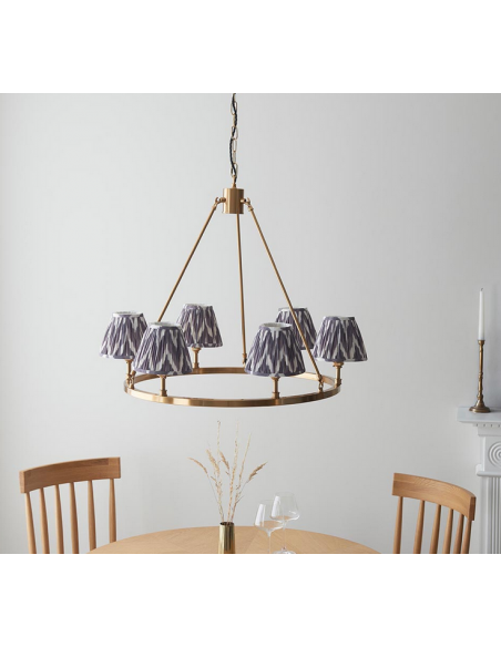 lysekrone skærme stuelampe spisebord messing