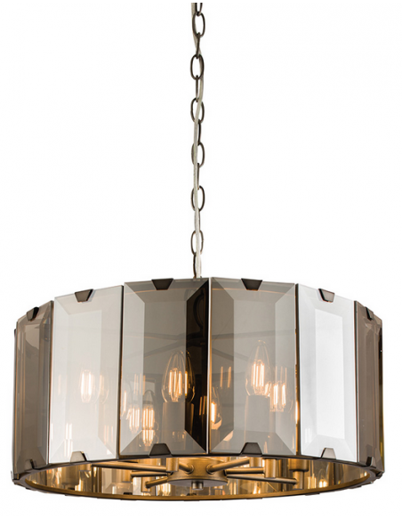 lysekrone glas stuelampe spisebord sort