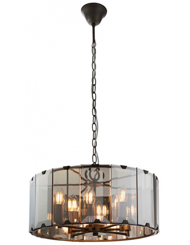 lysekrone glas stuelampe spisebord sort